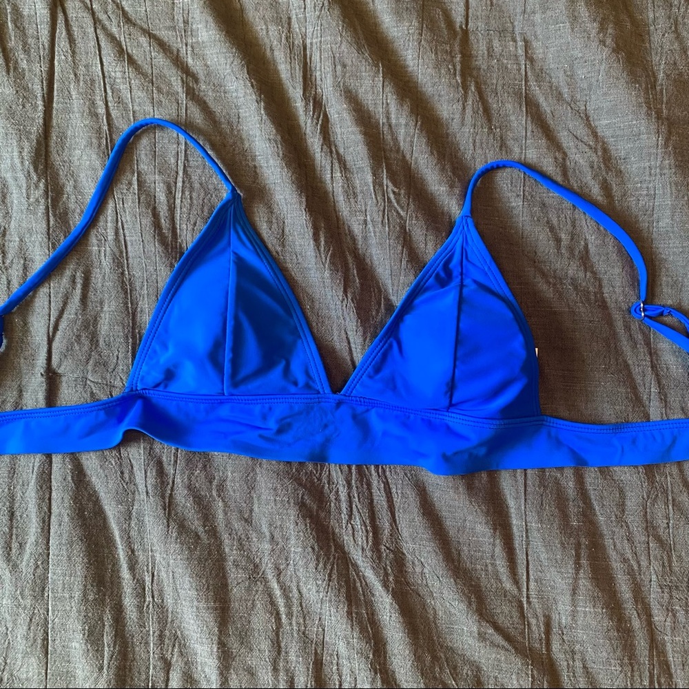 Blue bikini top